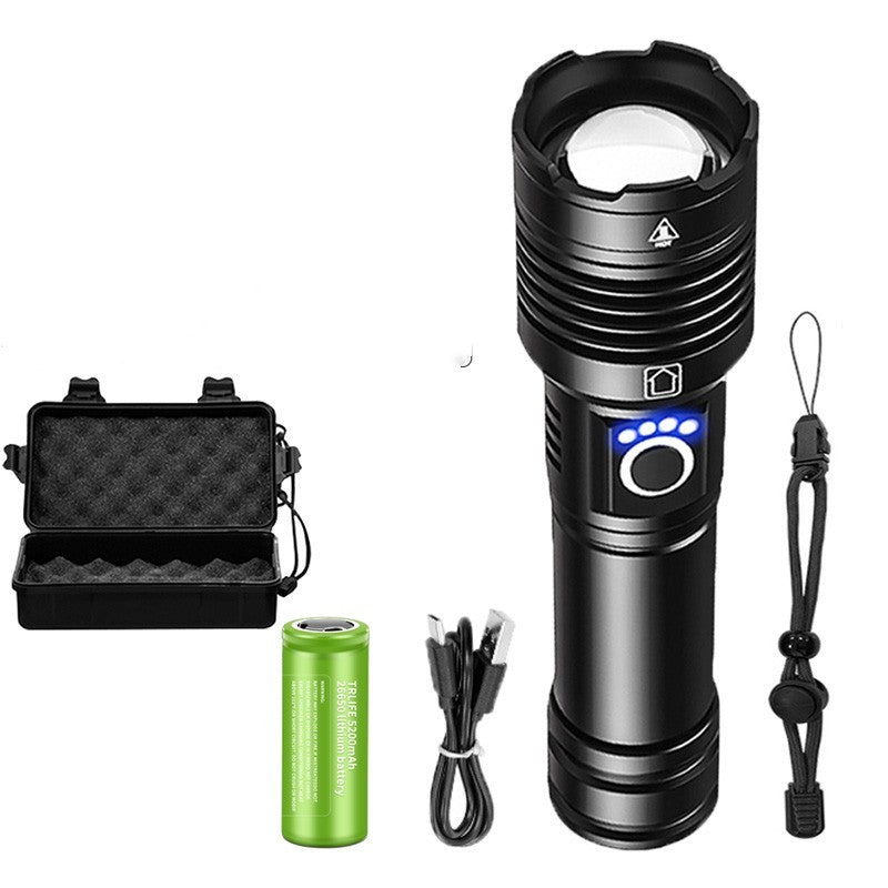 Aluminum Alloy Power Display Telescopic Flashlight