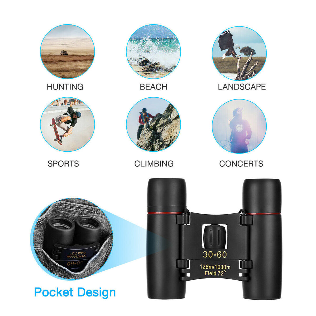 Hunting Outdoor Small Pocket Binoculars