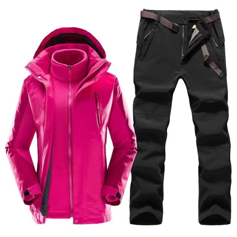 Two Piece Set Of Plush Warm Hiking Pants