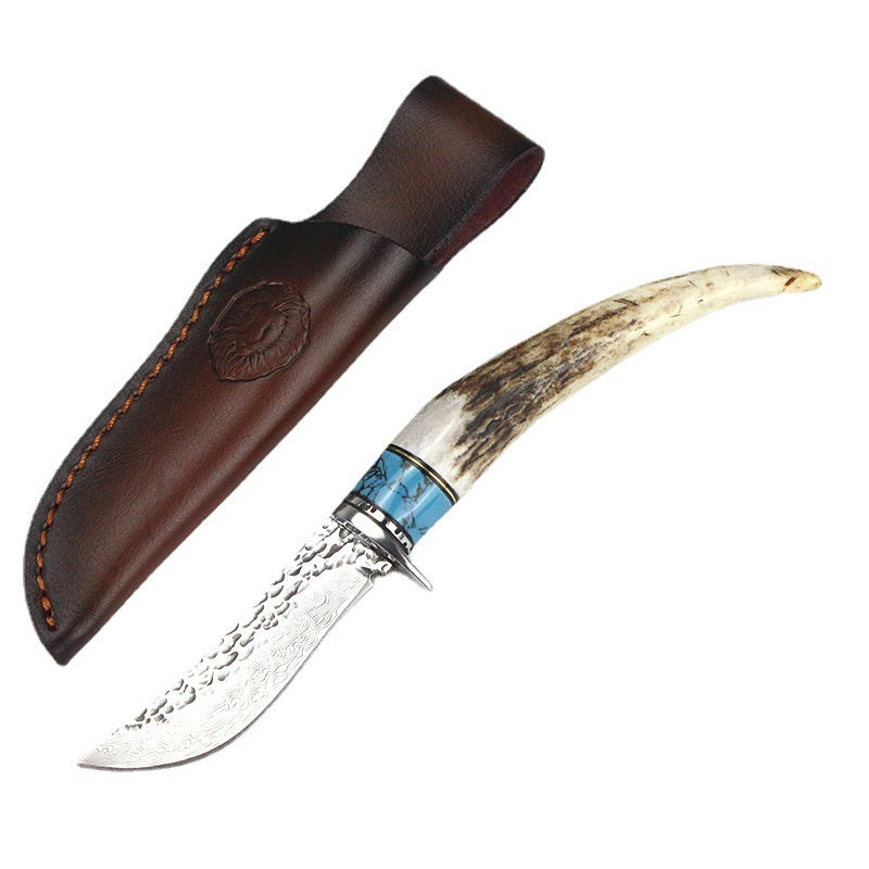 Outdoor Damascus Forged Hunting Knife