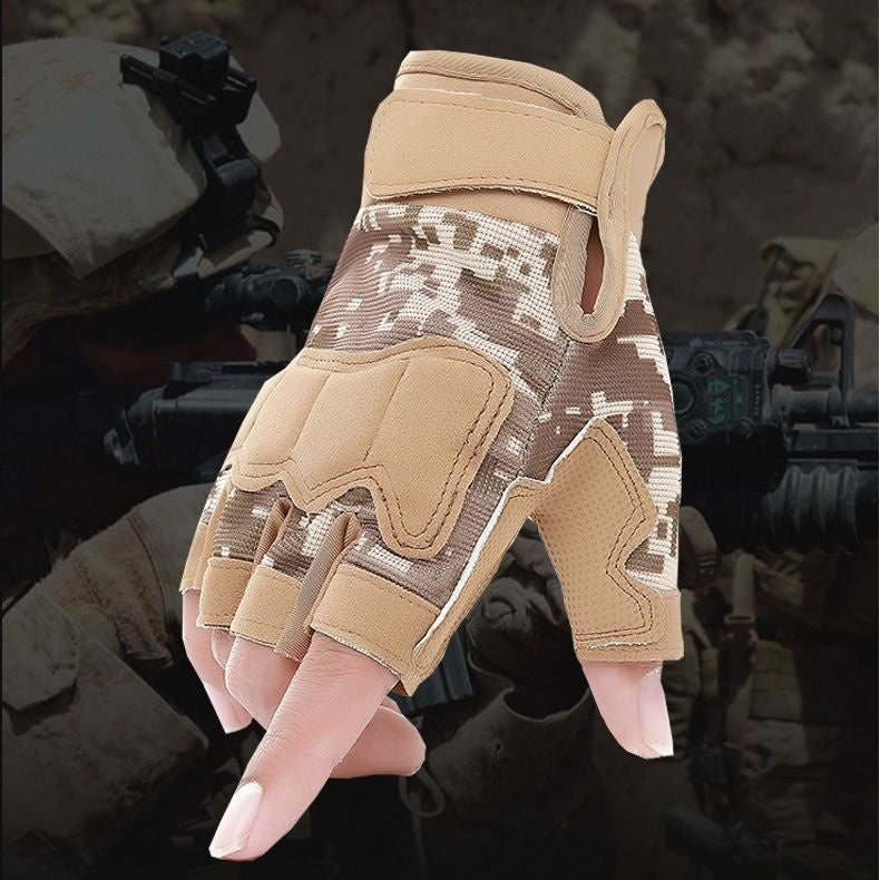 Men's Camouflage Short Finger Outdoor Gloves
