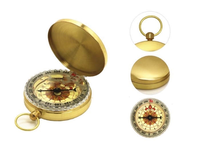 outdoor pocket watch copper compass
