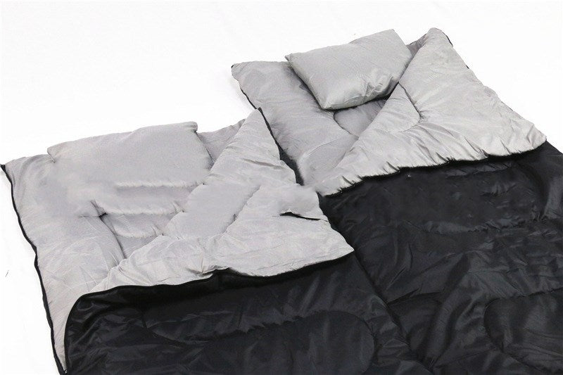 Double Thickened Camping Sleeping Bag With Pillow