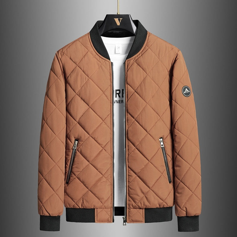 Casual Men's Fleece-lined Thickening Stand Collar