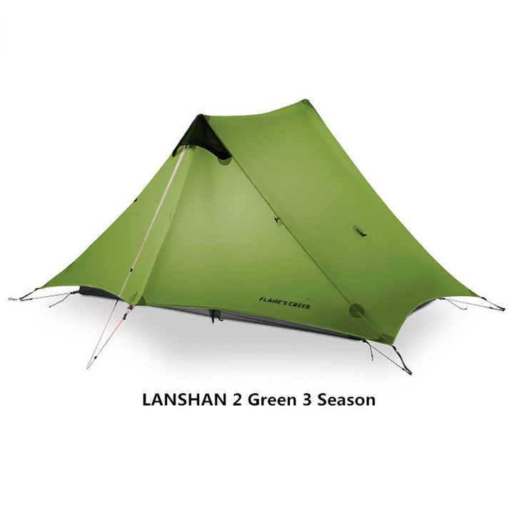 Silicon coated double tip single tip poleless tent