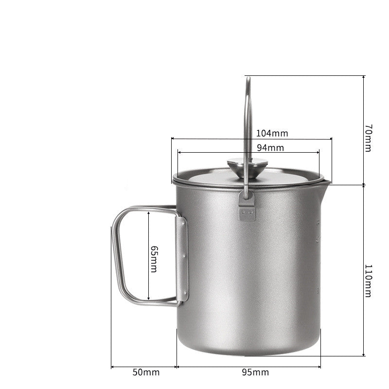Outdoor Pure Titanium Teapot Hand-brewed Coffee Pot