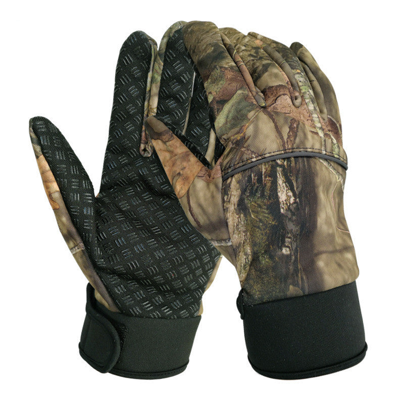 Winter camouflage warm fleece gloves