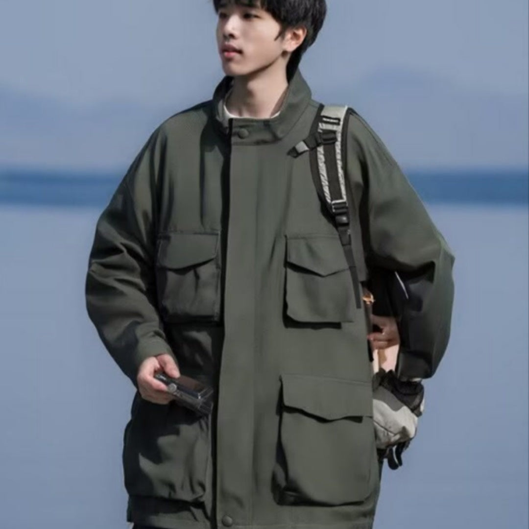 Multi-pocket Workwear Hong Kong Style Casual Jacket