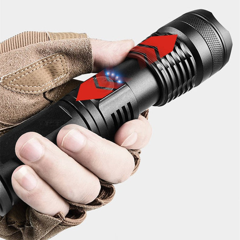 Aluminum Alloy Power Display Telescopic Flashlight