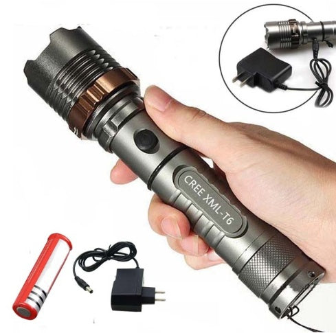T6 flashlight T6 zoom rechargeable flashlight