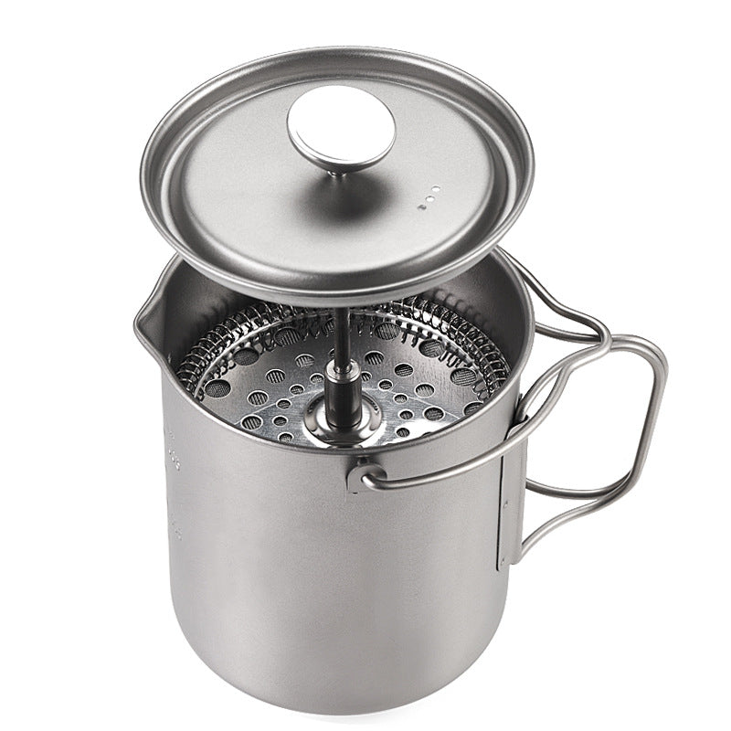 Outdoor Pure Titanium Teapot Hand-brewed Coffee Pot