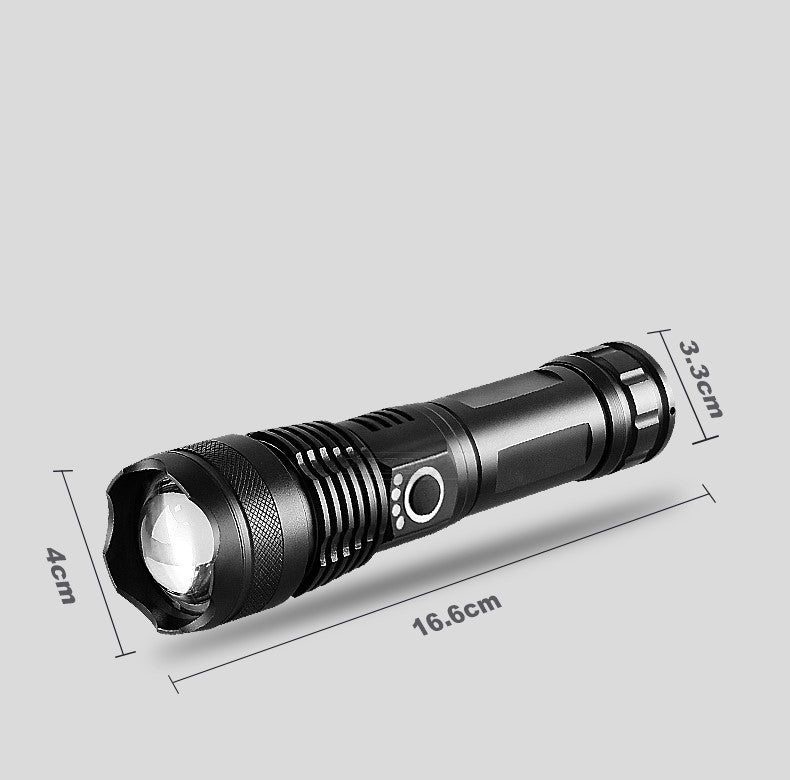 Aluminum Alloy Power Display Telescopic Flashlight