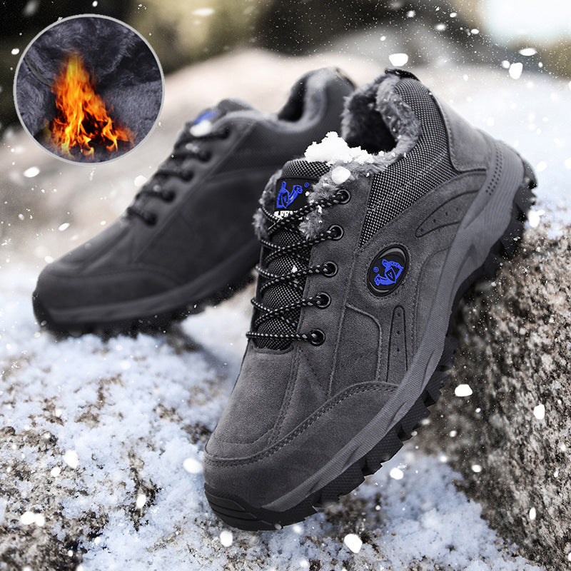 Men's Hiking Shoes Plus Velvet Warm Cotton Shoes