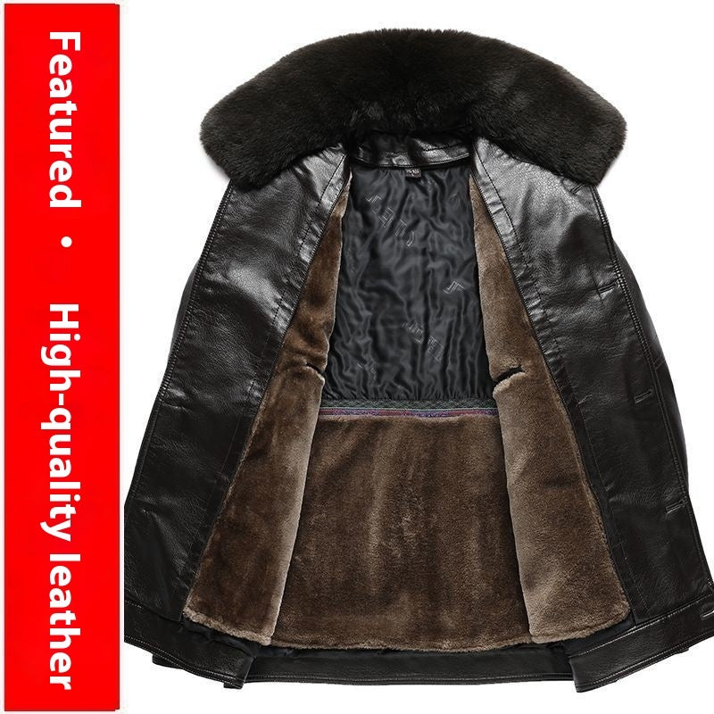 Male Fleece-lined Leather Jacket