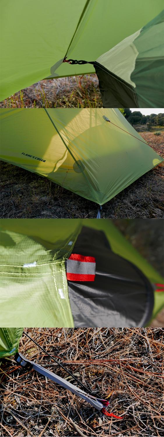 Silicon coated double tip single tip poleless tent