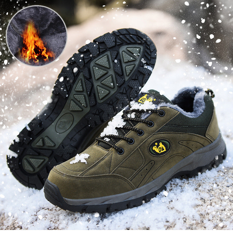 Men's Hiking Shoes Plus Velvet Warm Cotton Shoes