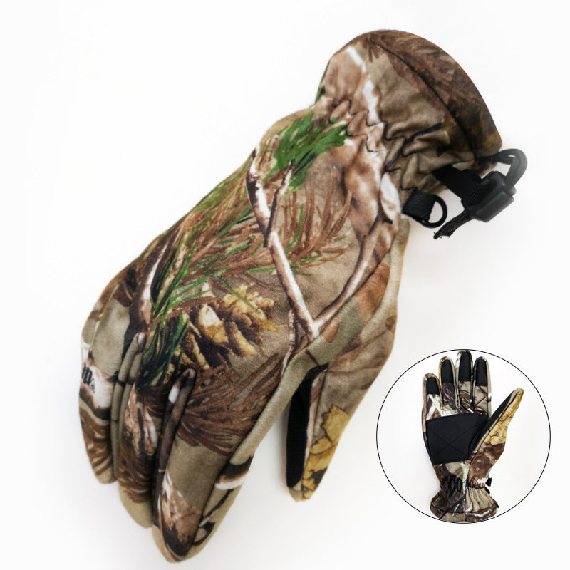Winter camouflage warm fleece gloves