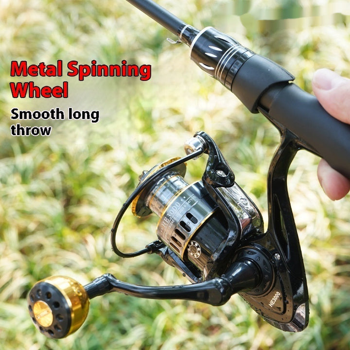 Spinning Reel All-metal Telescopic Fishing Rod