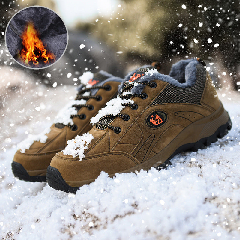 Men's Hiking Shoes Plus Velvet Warm Cotton Shoes