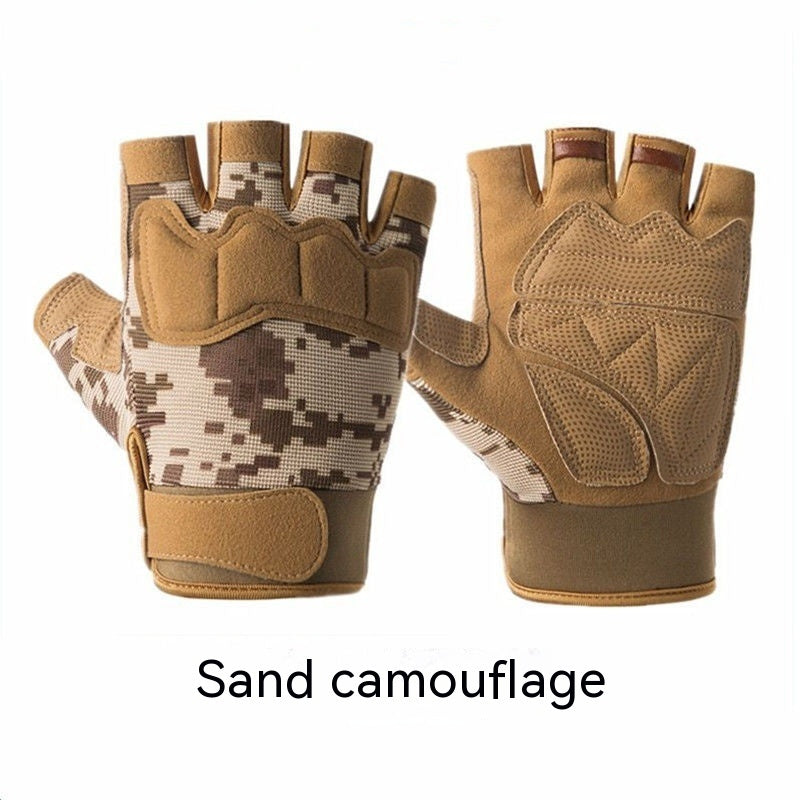 Men's Camouflage Short Finger Outdoor Gloves