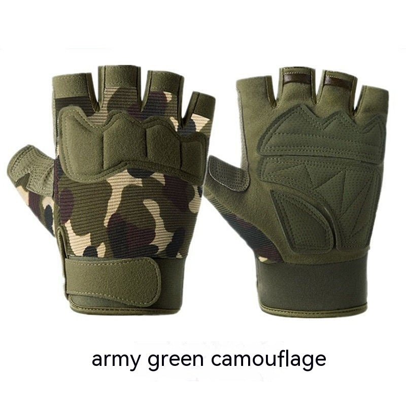 Men's Camouflage Short Finger Outdoor Gloves