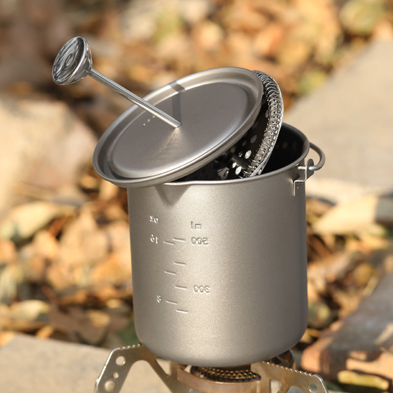Outdoor Pure Titanium Teapot Hand-brewed Coffee Pot