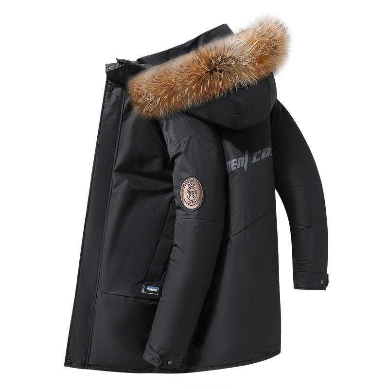 Thickened Mid-length White Duck Down Coat