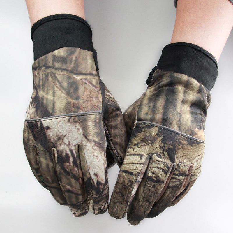 Winter camouflage warm fleece gloves