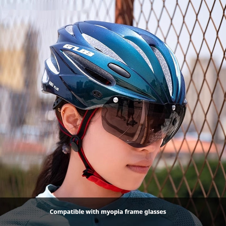 Integrated Riding Cap Magnetic Goggles Helmet
