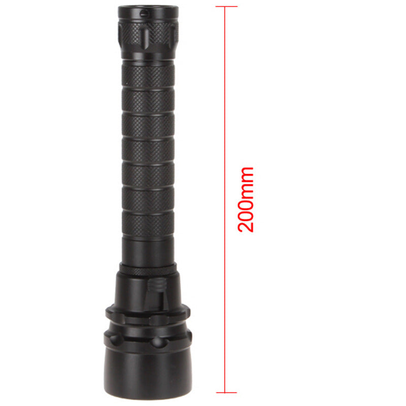 Aluminum alloy rechargeable deep-diving flashlight