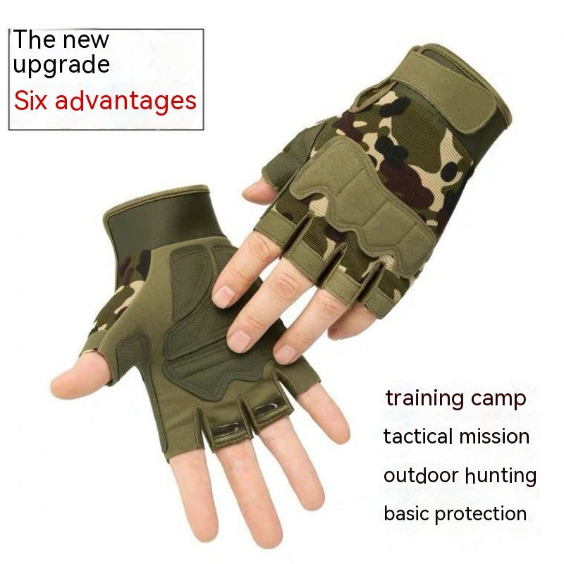 Men's Camouflage Short Finger Outdoor Gloves