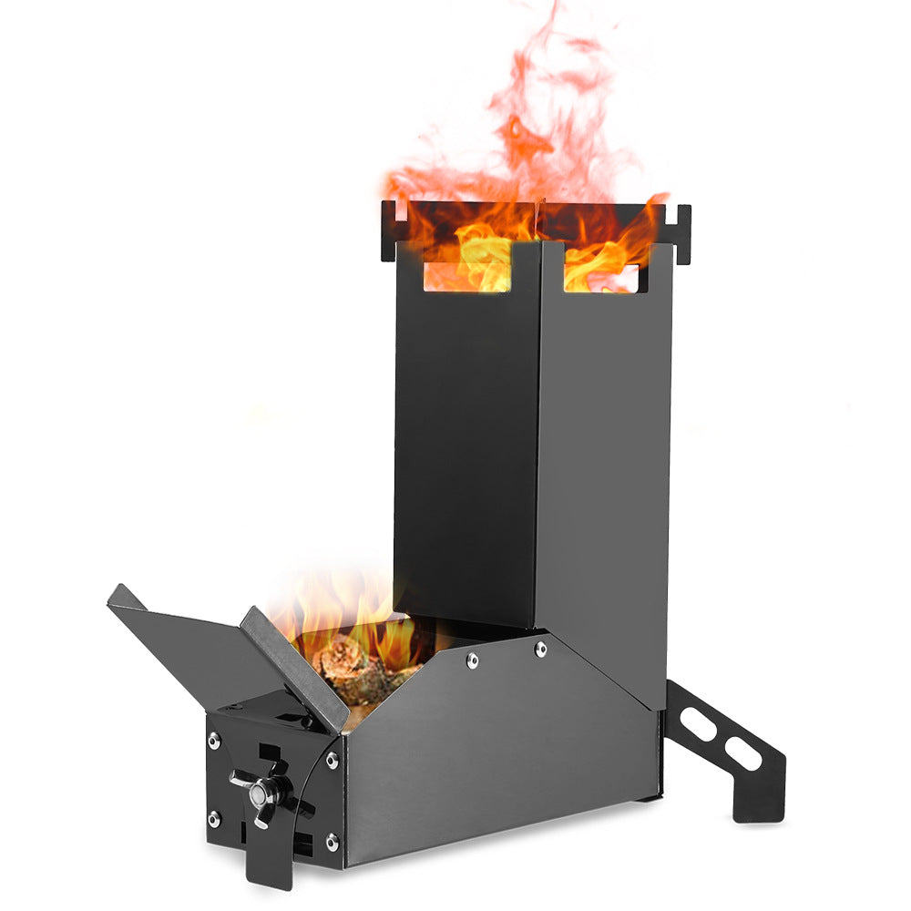Portable Stainless Steel Folding Camping BBQ Wood Stove