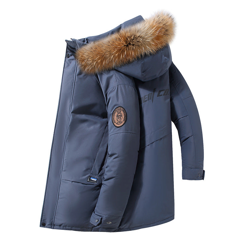Thickened Mid-length White Duck Down Coat