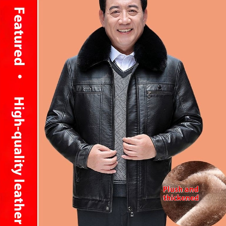 Male Fleece-lined Leather Jacket