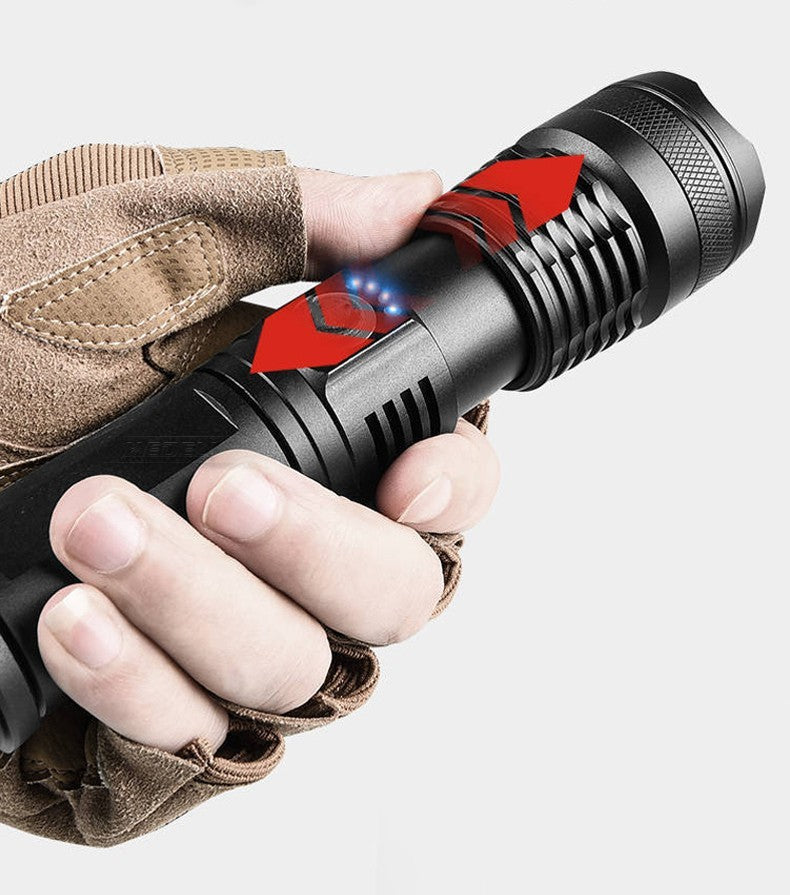 Aluminum Alloy Power Display Telescopic Flashlight