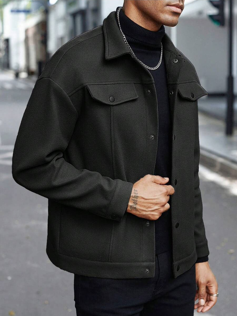 Lapel Woolen New Men's Casual Sports Jacket