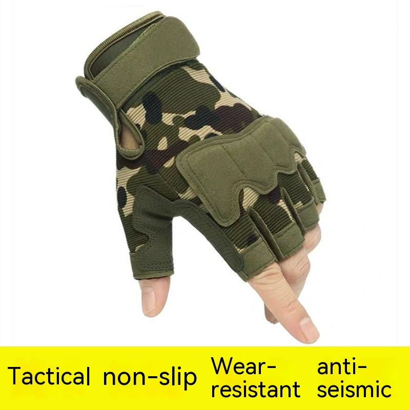 Men's Camouflage Short Finger Outdoor Gloves