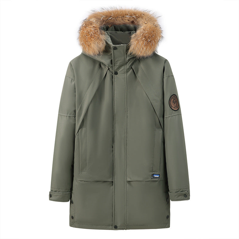 Thickened Mid-length White Duck Down Coat