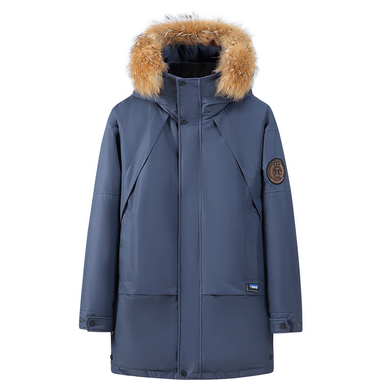 Thickened Mid-length White Duck Down Coat