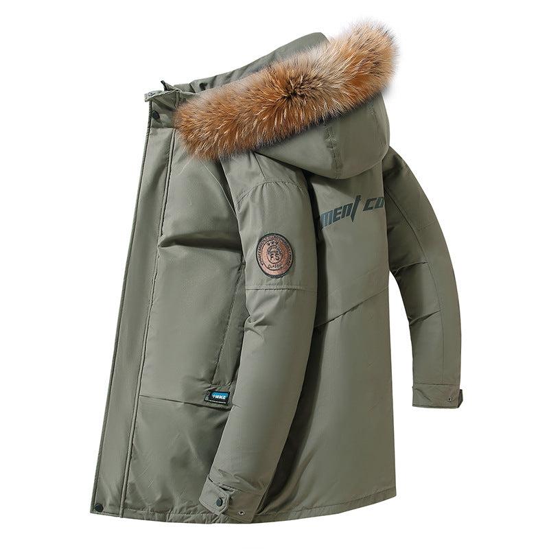 Thickened Mid-length White Duck Down Coat